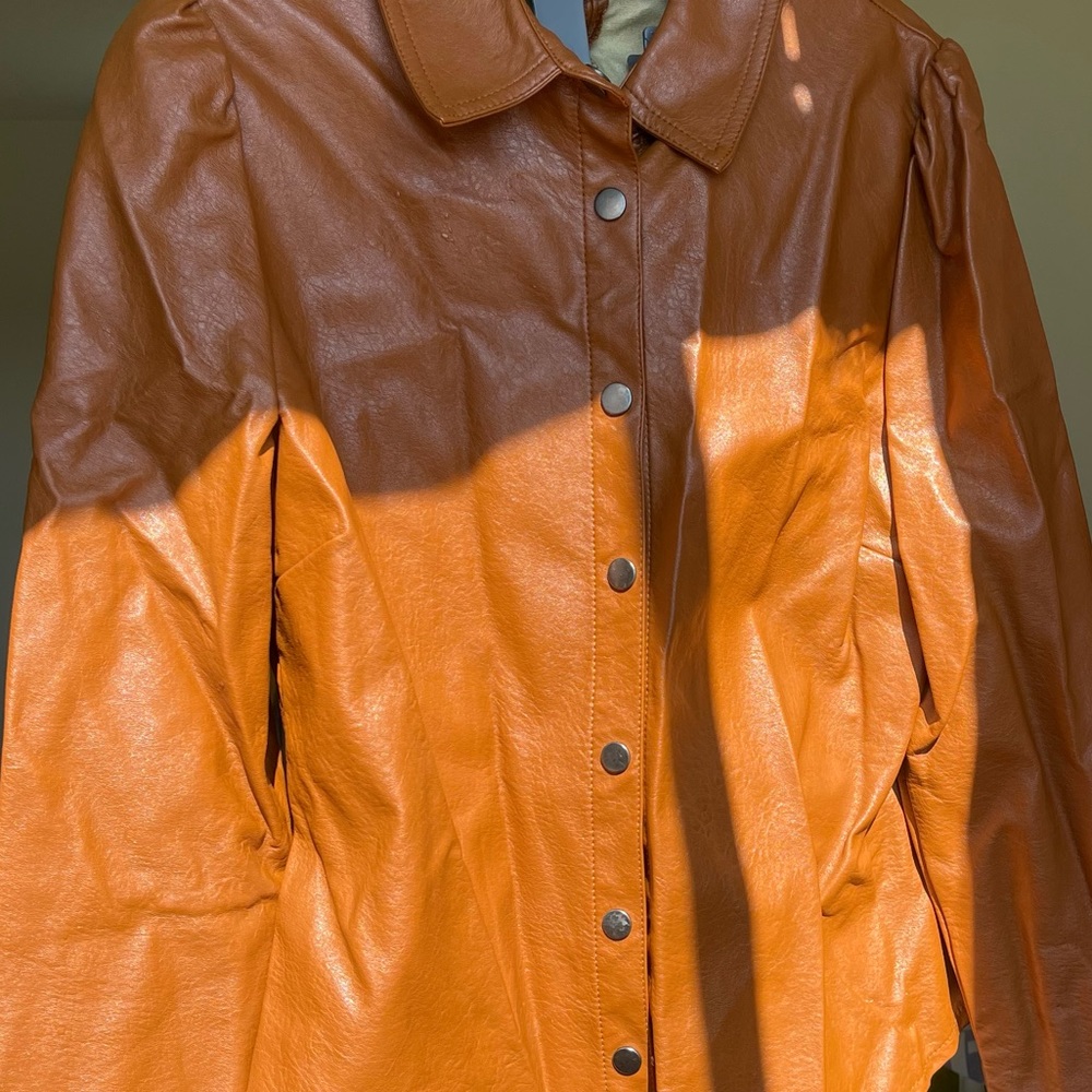 Haute monde faux leather jacket in brown xl - Picture 5 of 6